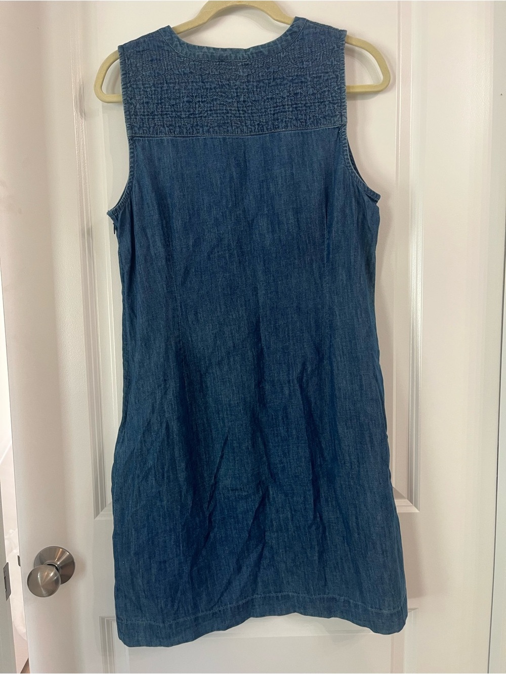 Talbots Denim Dress Sleeveless Classic 100% Cotton Knee Length Womens Size 10P - Picture 6 of 7